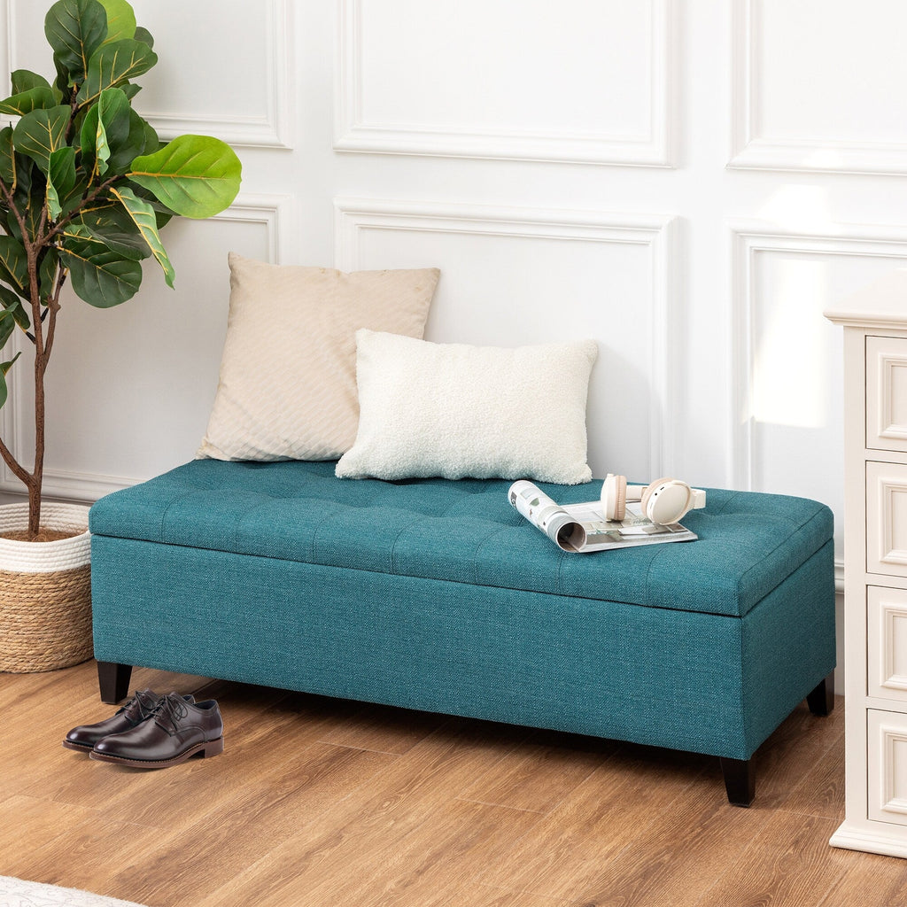 Adeco 50 Aufbewahrungshockerbank aus Kunstleder