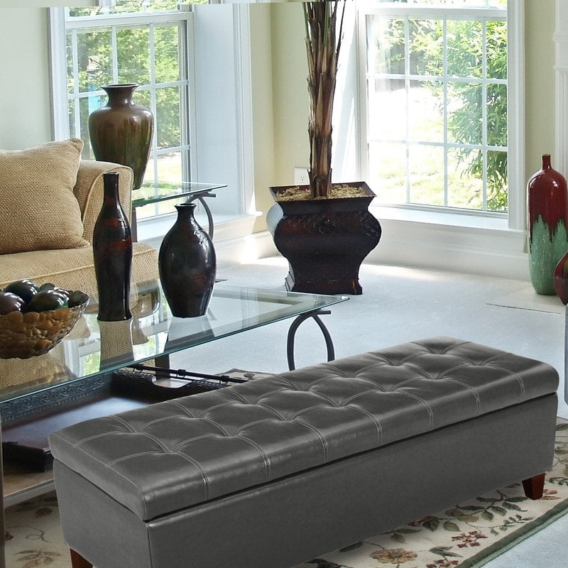 Adeco 50 Aufbewahrungshockerbank aus Kunstleder