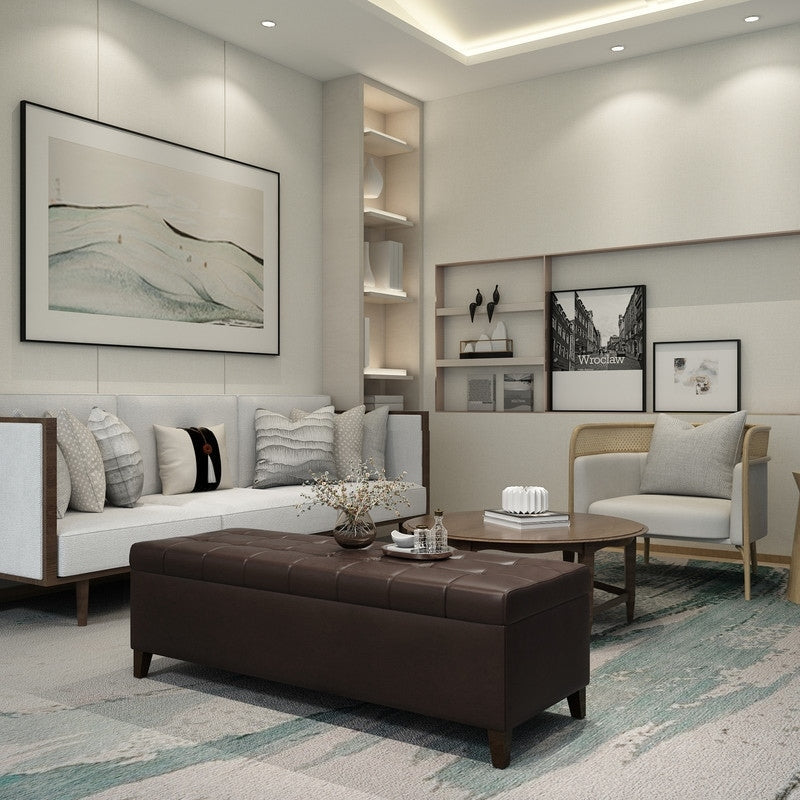 Adeco 50 Aufbewahrungshockerbank aus Kunstleder