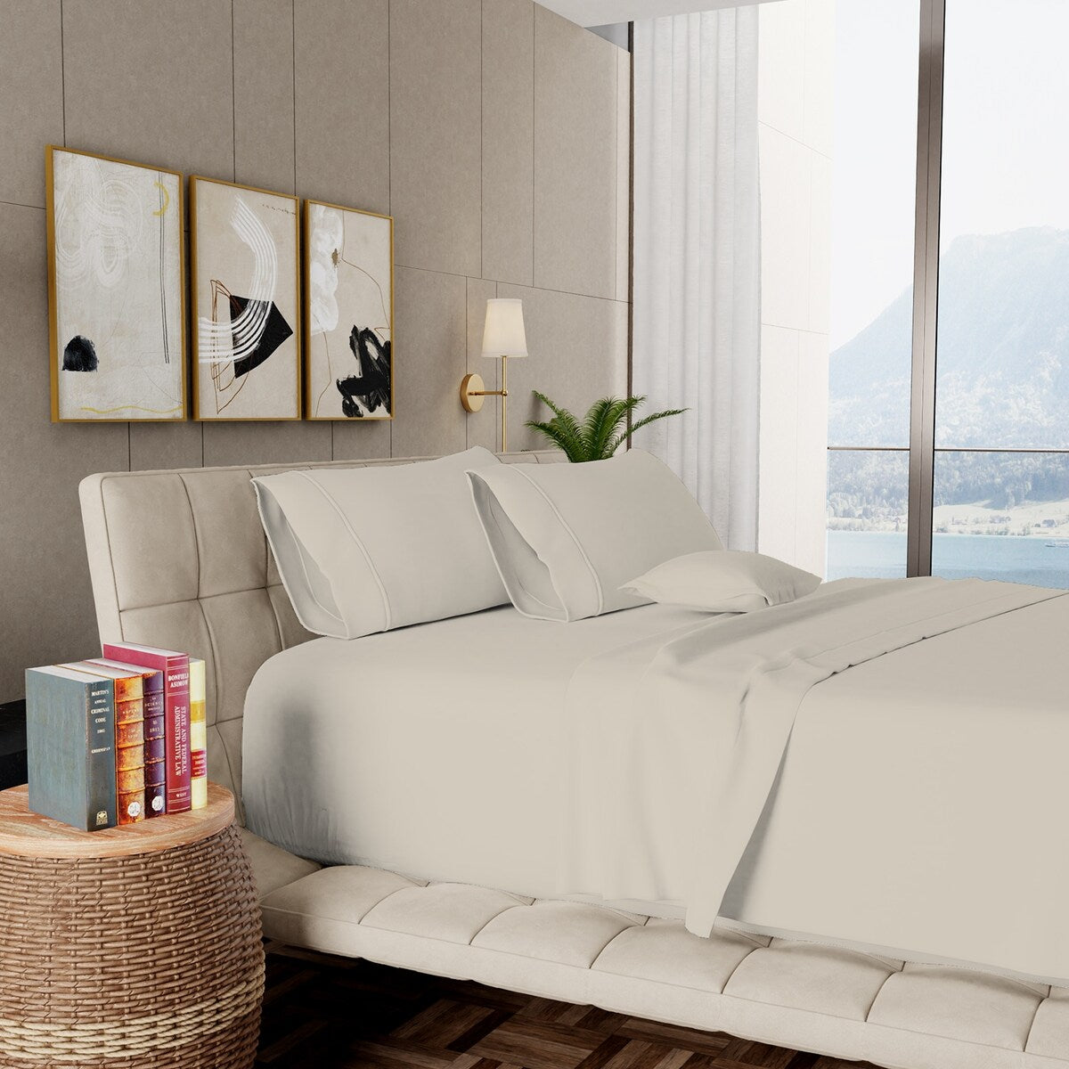 Aireolux Bettwäsche-Set aus ägyptischer Baumwolle mit 1000 Fäden pro Zoll – ultraweich und seidig.