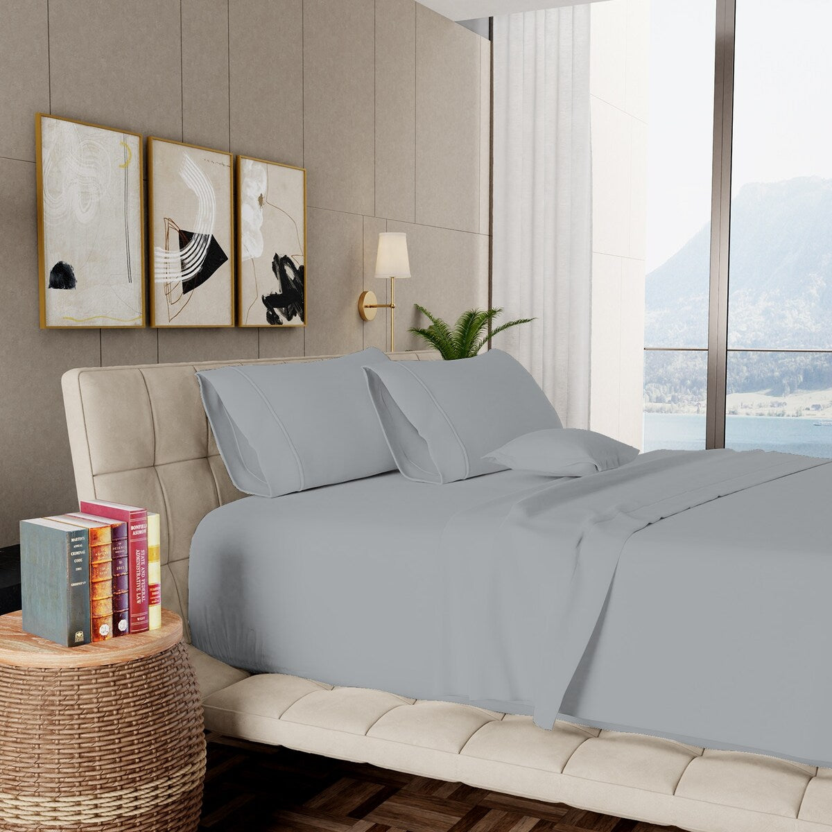 Aireolux Bettwäsche-Set aus ägyptischer Baumwolle mit 1000 Fäden pro Zoll – ultraweich und seidig.