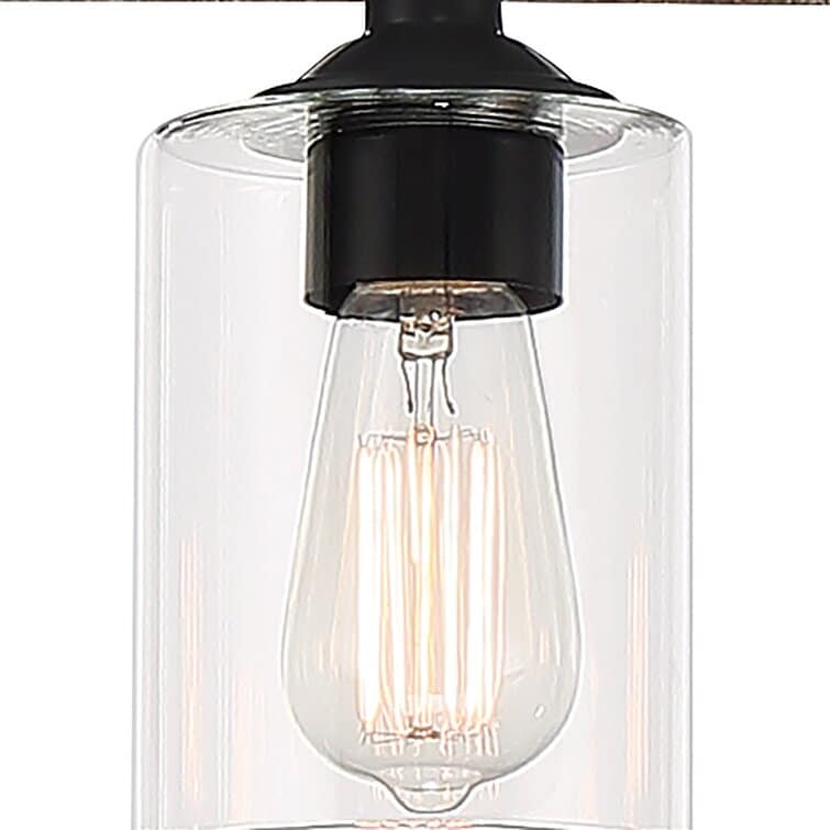 Allegray 52-Zoll-Bauernhaus-7-flammiger linearer Kronleuchter, rechteckige Kücheninsel-Pendelleuchte