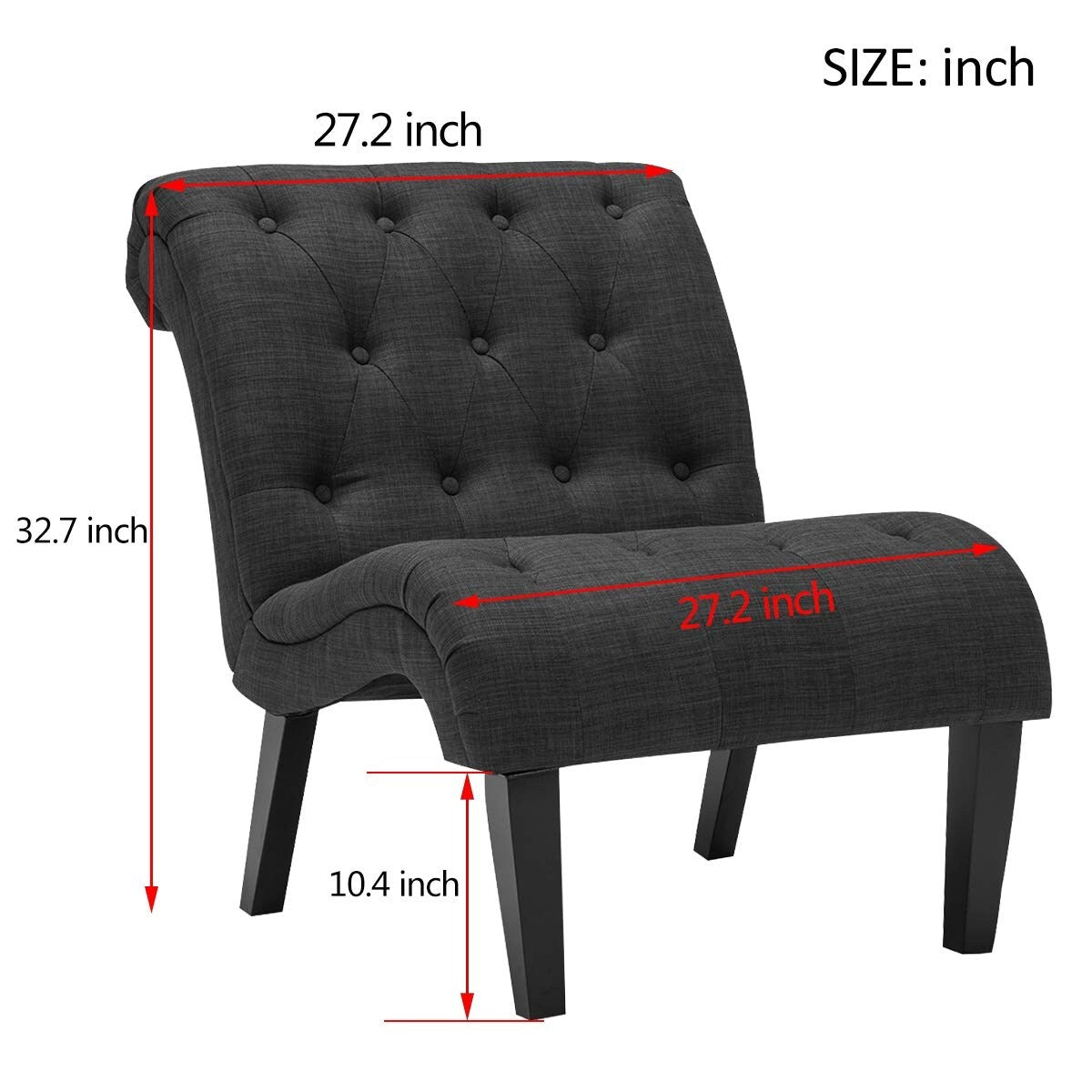 Chaiselongue-Sofa, gepolsterter Akzentstuhl für Schlafzimmer und Wohnzimmer