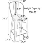 Andeworld Barhocker im Landhausstil, 4er-Set Barhocker in Tresenhöhe