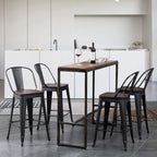 Andeworld Barhocker im Landhausstil, 4er-Set Barhocker in Tresenhöhe