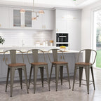 Andeworld Barhocker im Landhausstil, 4er-Set Barhocker in Tresenhöhe