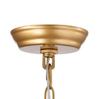 Anita-Kronleuchter mit Trommelschirm und klarem Glasprisma