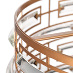 Anita-Kronleuchter mit Trommelschirm und klarem Glasprisma