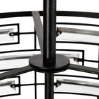 Anita-Kronleuchter mit Trommelschirm und klarem Glasprisma