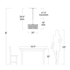 Anita-Kronleuchter mit Trommelschirm und klarem Glasprisma