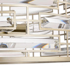 Anita-Kronleuchter mit Trommelschirm und klarem Glasprisma