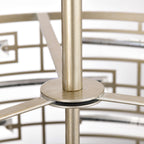 Anita-Kronleuchter mit Trommelschirm und klarem Glasprisma