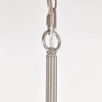 Anita-Kronleuchter mit Trommelschirm und klarem Glasprisma