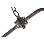 Rechteckige Kücheninselleuchte mit 6 Leuchten und Kristallanhänger in Antikbronze – Antikbronze