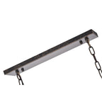 Rechteckige Kücheninselleuchte mit 6 Leuchten und Kristallanhänger in Antikbronze – Antikbronze