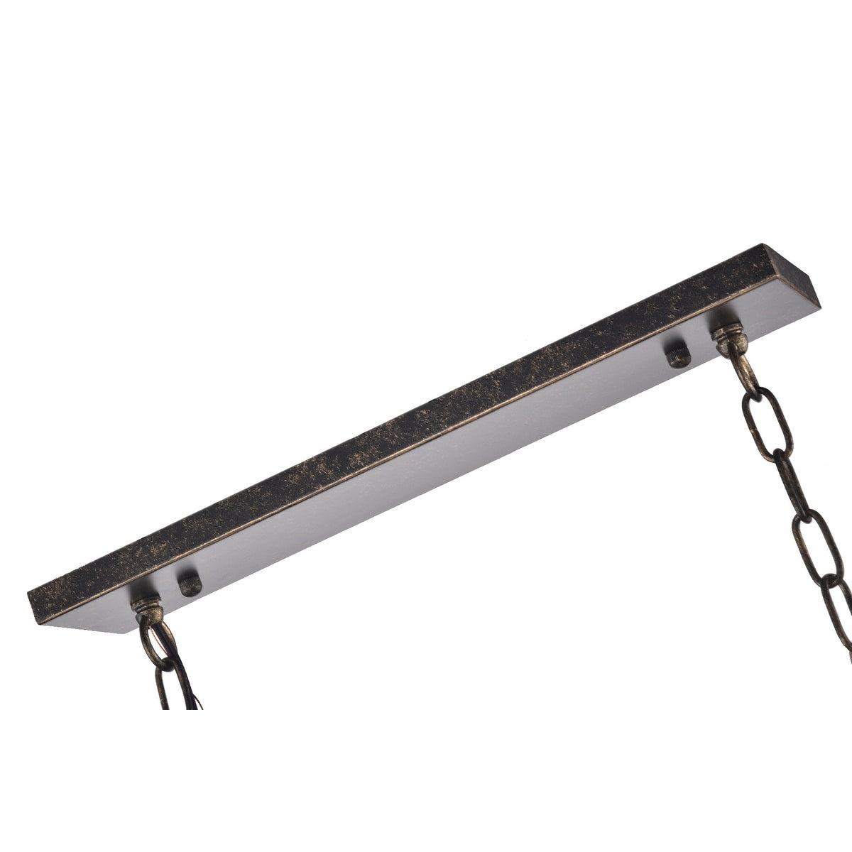 Rechteckige Kücheninselleuchte mit 6 Leuchten und Kristallanhänger in Antikbronze – Antikbronze