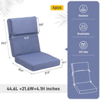 Aoodor Terrassen-Hochlehnen-Stuhlkissen-Set, 4-teilig, 46 x 21 x 4 Zoll (nur Kissen)