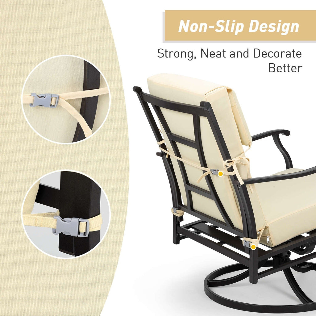 Aoodor Terrassen-Hochlehnen-Stuhlkissen-Set, 4-teilig, 46 x 21 x 4 Zoll (nur Kissen)