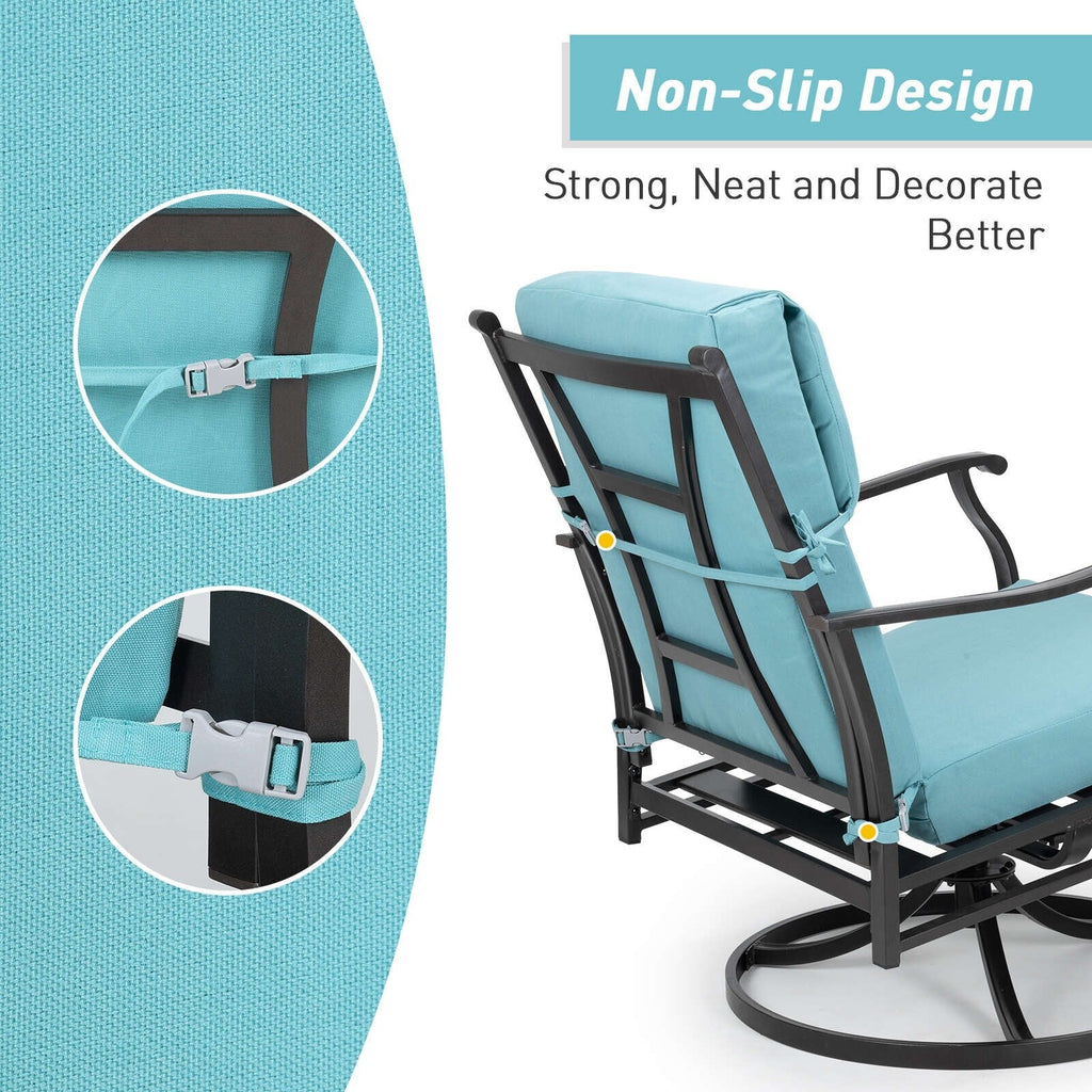 Aoodor Terrassen-Hochlehnen-Stuhlkissen-Set, 4-teilig, 46 x 21 x 4 Zoll (nur Kissen)