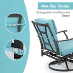 Aoodor Terrassen-Hochlehnen-Stuhlkissen-Set, 4-teilig, 46 x 21 x 4 Zoll (nur Kissen)