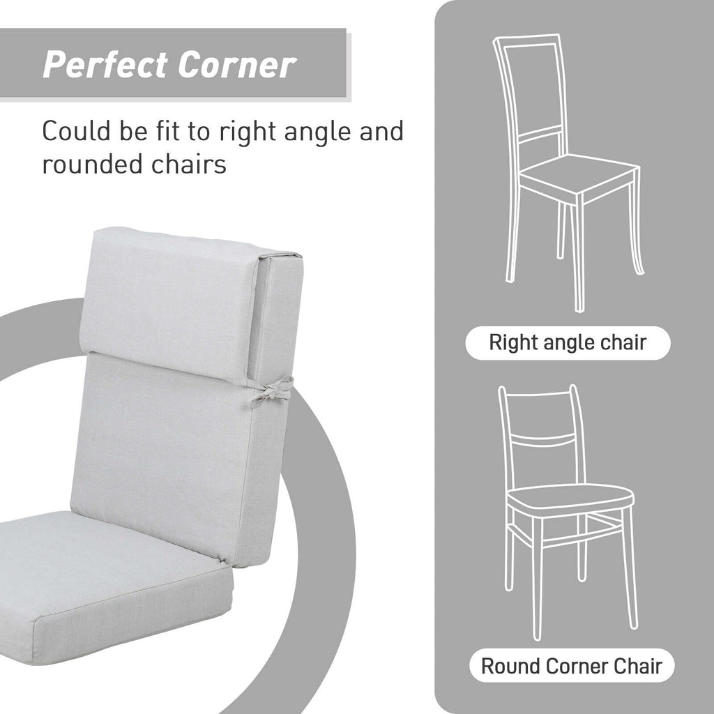 Aoodor Terrassen-Hochlehnen-Stuhlkissen-Set, 4-teilig, 46 x 21 x 4 Zoll (nur Kissen)