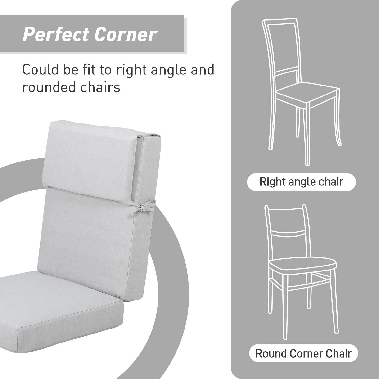 Aoodor Terrassen-Hochlehnen-Stuhlkissen-Set, 4-teilig, 46 x 21 x 4 Zoll (nur Kissen)