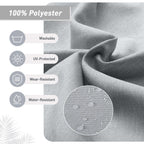 Aoodor Terrassen-Hochlehnen-Stuhlkissen-Set, 4-teilig, 46 x 21 x 4 Zoll (nur Kissen)