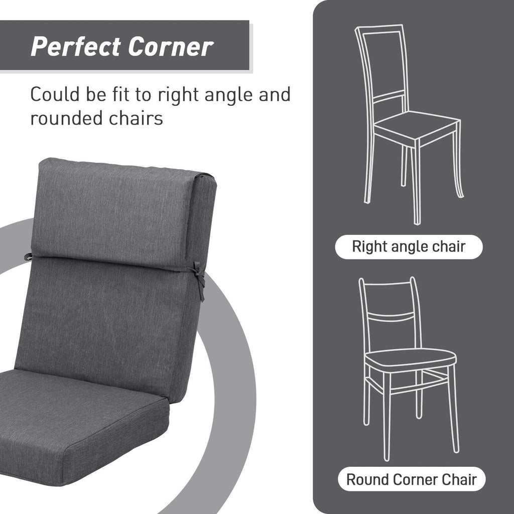 Aoodor Terrassen-Hochlehnen-Stuhlkissen-Set, 4-teilig, 46 x 21 x 4 Zoll (nur Kissen)