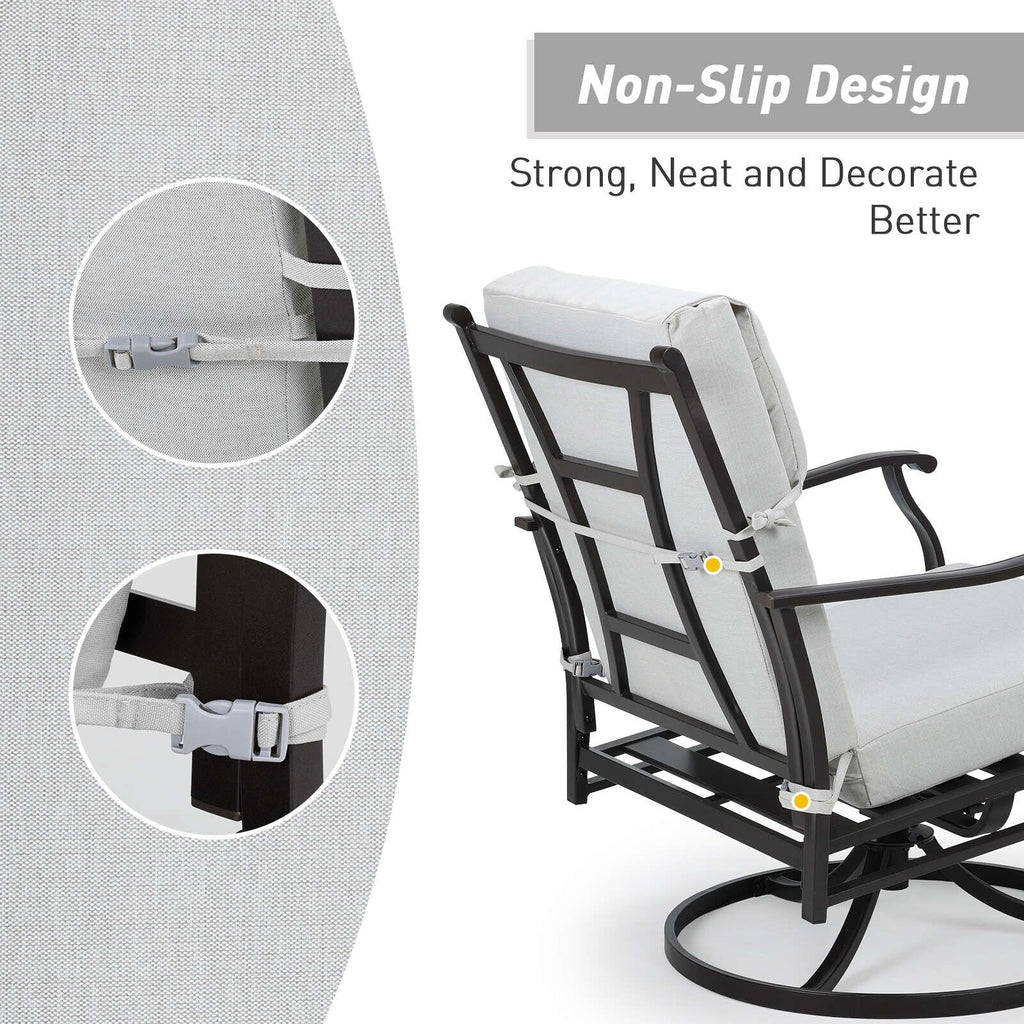 Aoodor Terrassen-Hochlehnen-Stuhlkissen-Set, 4-teilig, 46 x 21 x 4 Zoll (nur Kissen)