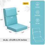 Aoodor Terrassen-Hochlehnen-Stuhlkissen-Set, 4-teilig, 46 x 21 x 4 Zoll (nur Kissen)