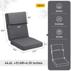 Aoodor Terrassen-Hochlehnen-Stuhlkissen-Set, 4-teilig, 46 x 21 x 4 Zoll (nur Kissen)