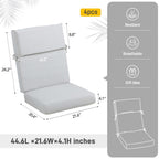 Aoodor Terrassen-Hochlehnen-Stuhlkissen-Set, 4-teilig, 46 x 21 x 4 Zoll (nur Kissen)