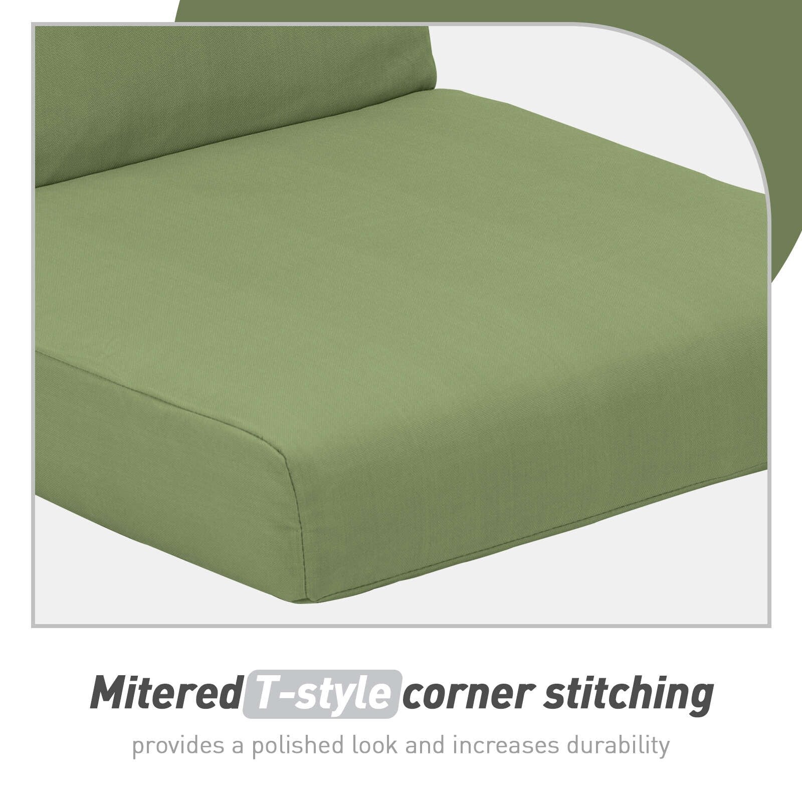 Aoodor Terrassen-Hochlehnen-Stuhlkissen-Set, 4-teilig, 46 x 21 x 4 Zoll (nur Kissen)