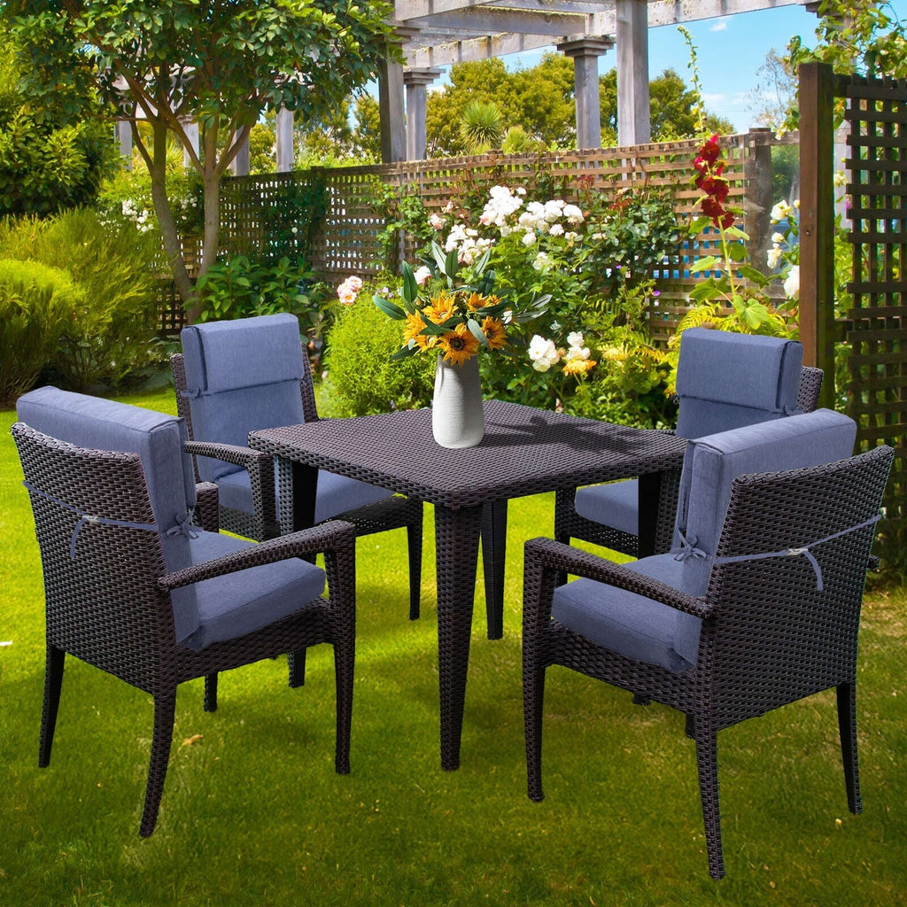 Aoodor Terrassen-Hochlehnen-Stuhlkissen-Set, 4-teilig, 46 x 21 x 4 Zoll (nur Kissen)