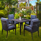 Aoodor Terrassen-Hochlehnen-Stuhlkissen-Set, 4-teilig, 46 x 21 x 4 Zoll (nur Kissen)