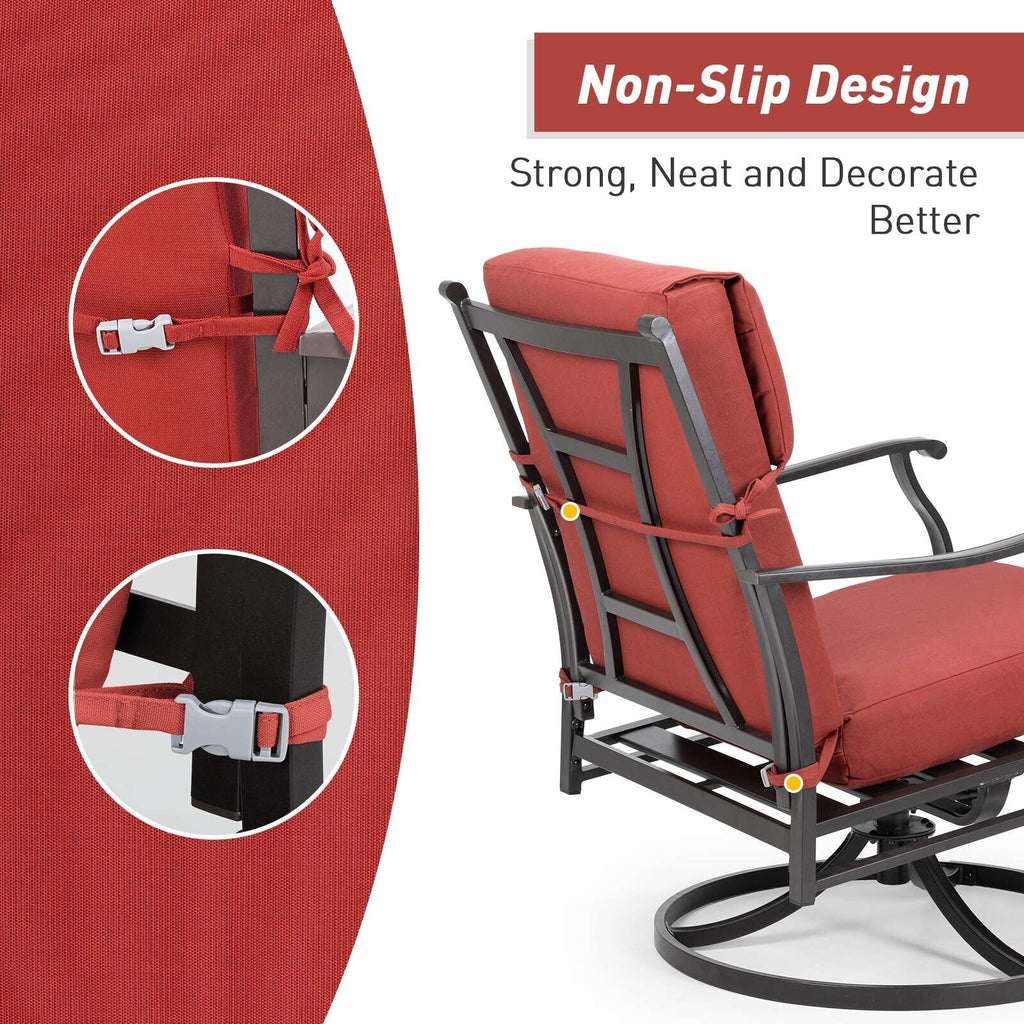 Aoodor Terrassen-Hochlehnen-Stuhlkissen-Set, 4-teilig, 46 x 21 x 4 Zoll (nur Kissen)