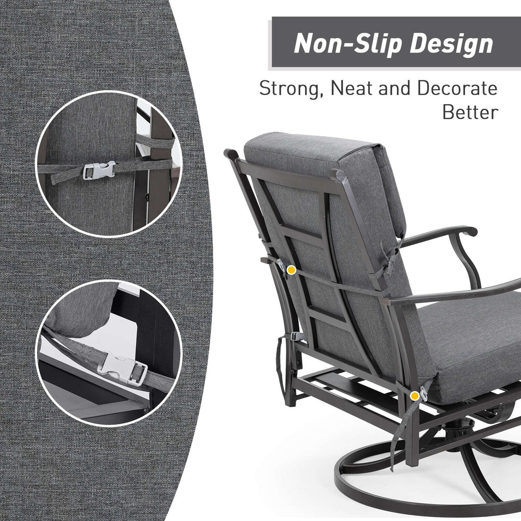 Aoodor Terrassen-Hochlehnen-Stuhlkissen-Set, 4-teilig, 46 x 21 x 4 Zoll (nur Kissen)