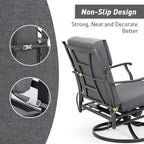 Aoodor Terrassen-Hochlehnen-Stuhlkissen-Set, 4-teilig, 46 x 21 x 4 Zoll (nur Kissen)