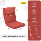 Aoodor Terrassen-Hochlehnen-Stuhlkissen-Set, 4-teilig, 46 x 21 x 4 Zoll (nur Kissen)