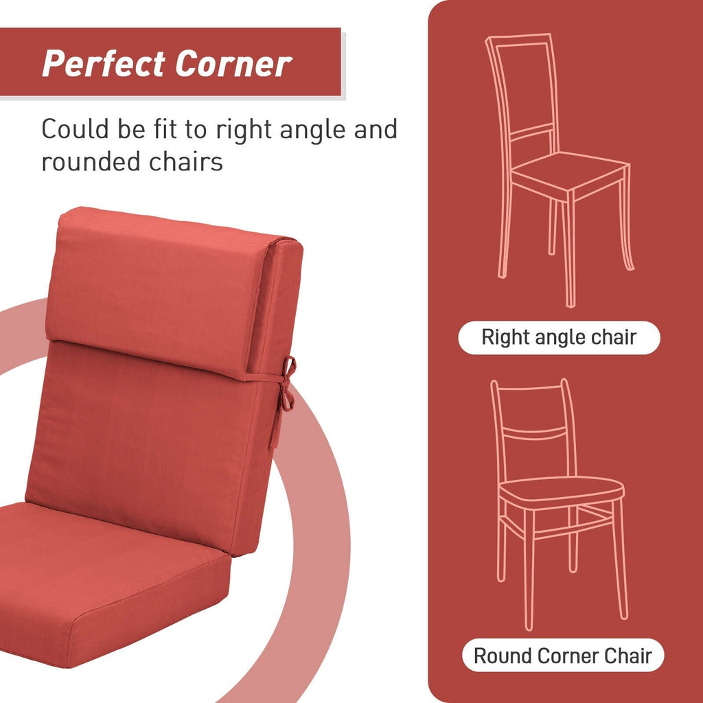 Aoodor Terrassen-Hochlehnen-Stuhlkissen-Set, 4-teilig, 46 x 21 x 4 Zoll (nur Kissen)