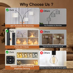 Dimmbare LED-Bogenstehleuchte, modernes schwarzes Modell mit 3 Leuchten