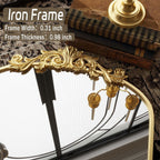 Gewölbter Ganzkörperspiegel mit barockem Blumendekor