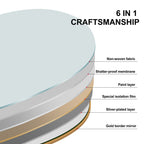 Gebogener, raumhoher Standspiegel aus Holz, Wandspiegel