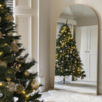 Gebogener, raumhoher Standspiegel aus Holz, Wandspiegel