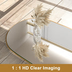 Gebogener, raumhoher Standspiegel aus Holz, Wandspiegel