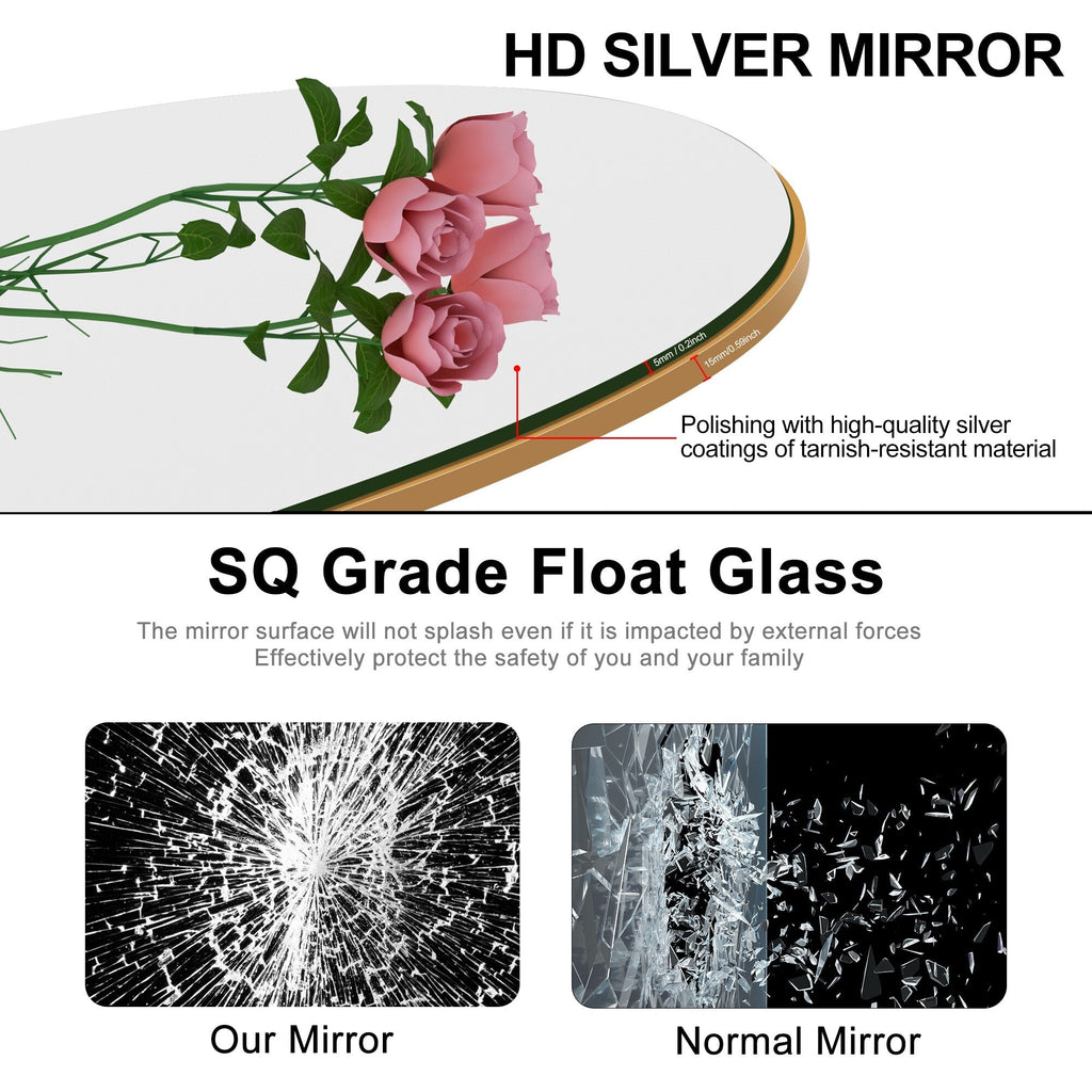 Gebogener, raumhoher Standspiegel aus Holz, Wandspiegel