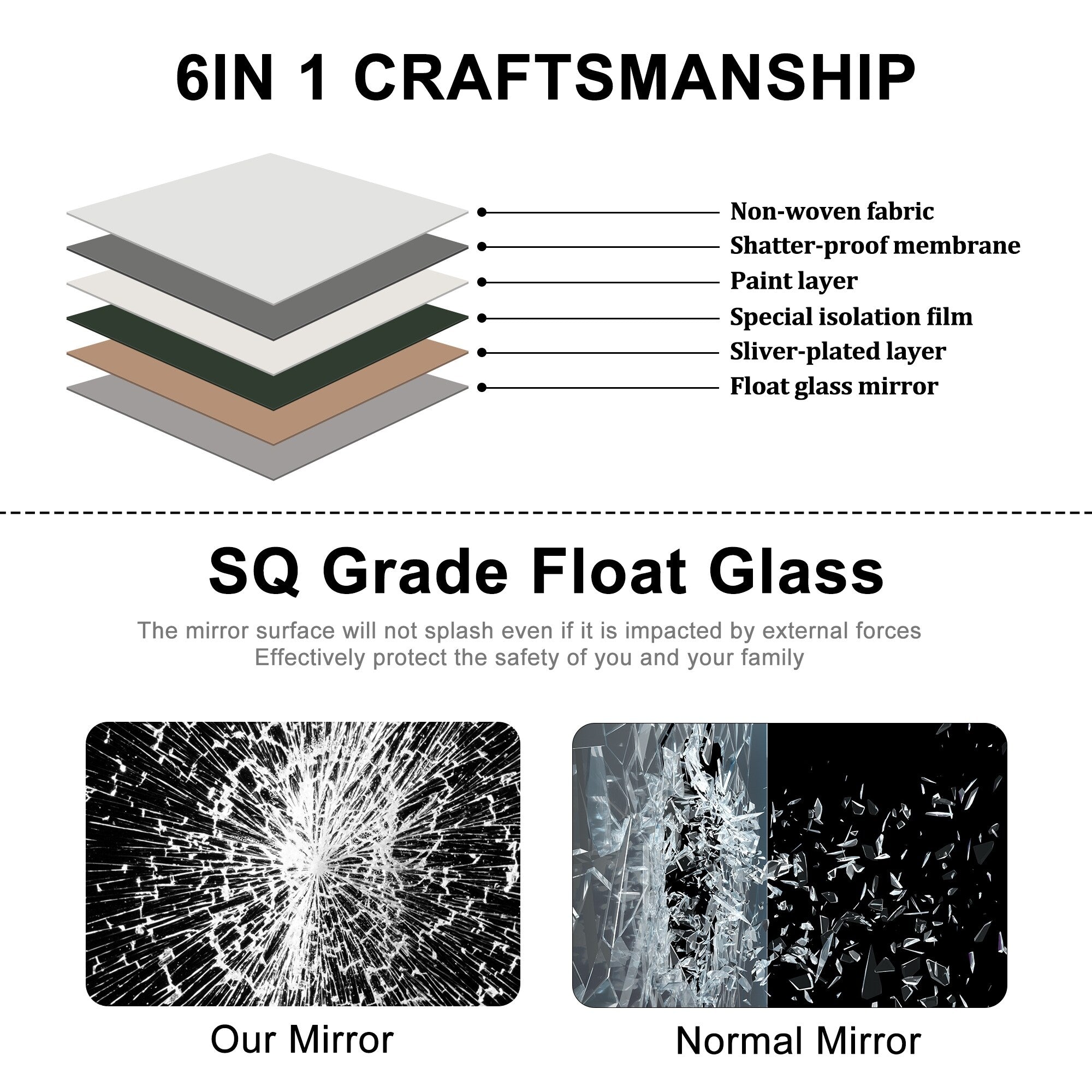 Gebogener, raumhoher Standspiegel aus Holz, Wandspiegel