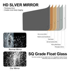 Gebogener, raumhoher Standspiegel aus Holz, Wandspiegel