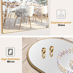 Gebogener, raumhoher Standspiegel aus Holz, Wandspiegel