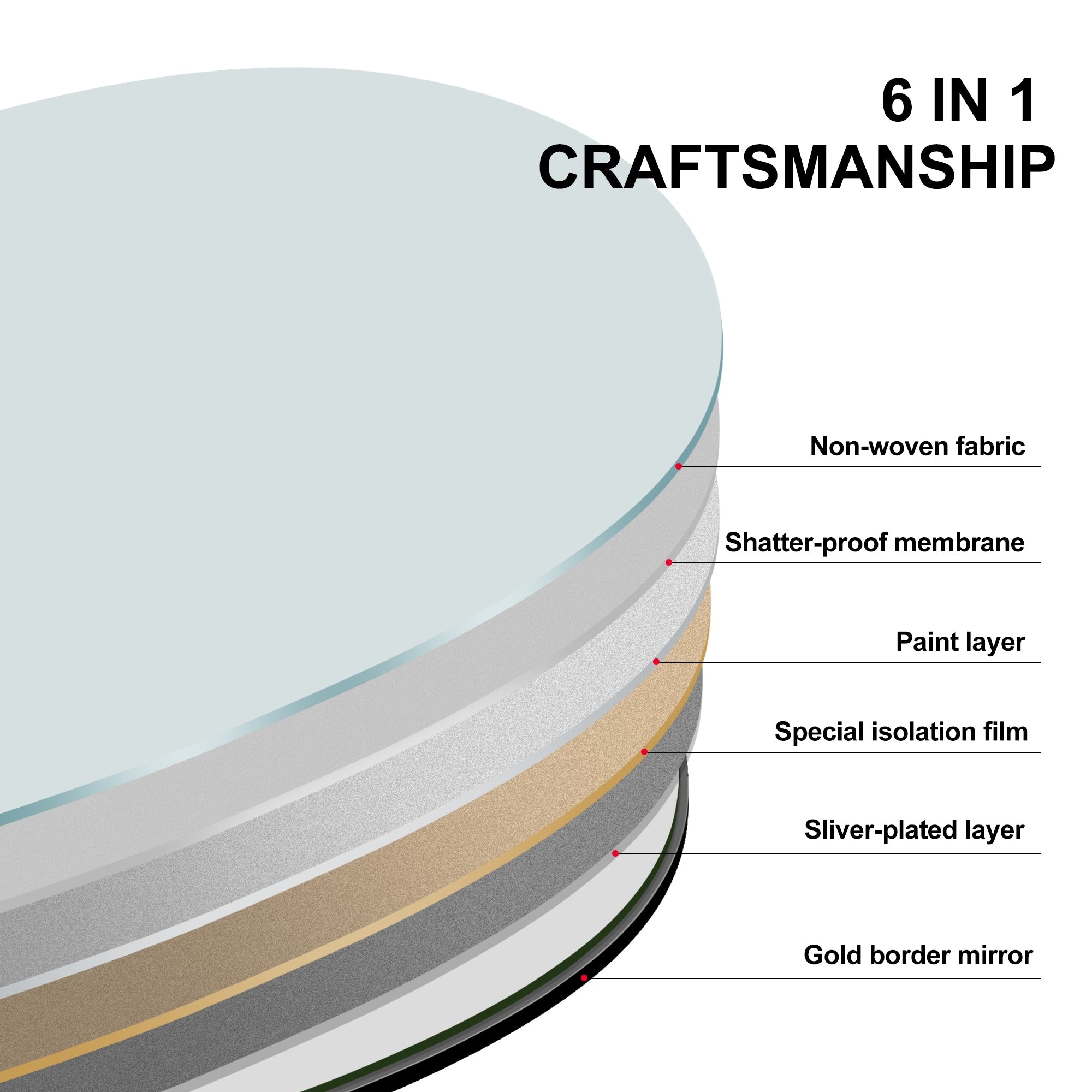 Gebogener, raumhoher Standspiegel aus Holz, Wandspiegel